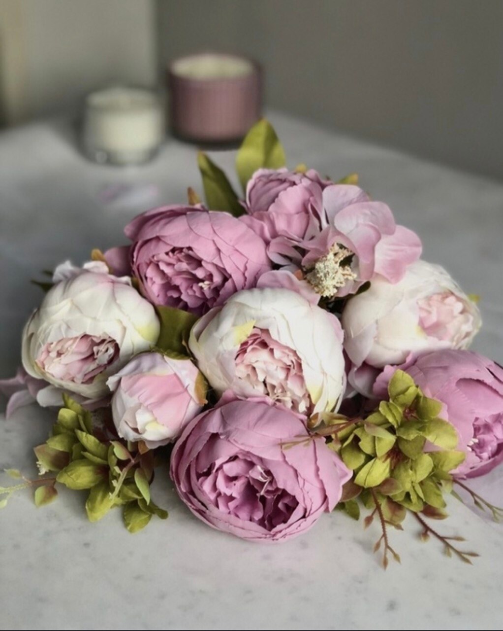 Vintage Artificial Peony Bouquet Silk Peony Flowers Fake Ponies for Wedding Bridal Home Décor Floral Centerpiece Arrangement Wedding Bouquet